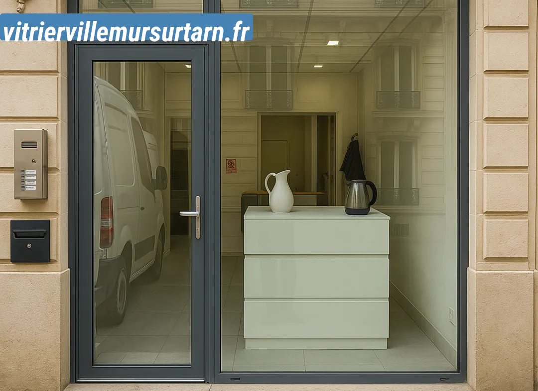 Façade vitrine de magasin en aluminium sur mesure à Villemur-sur-Tarn
